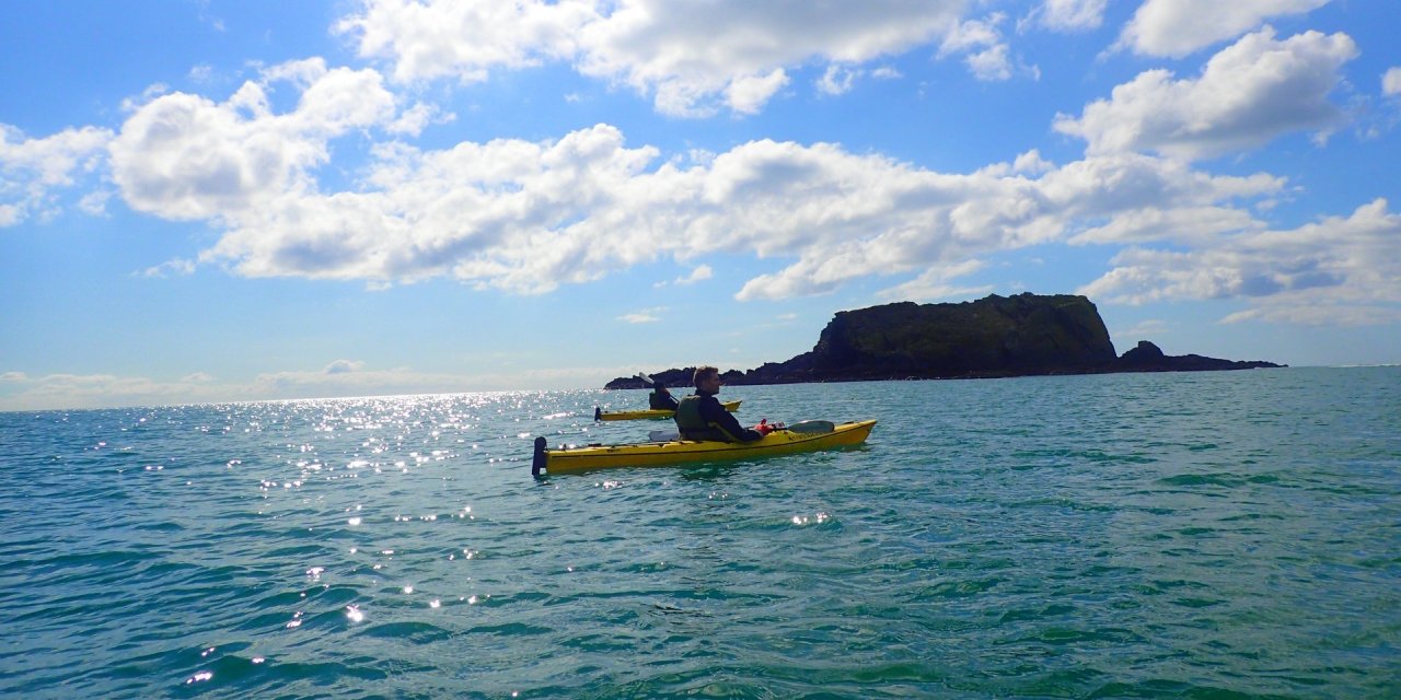 Person in kayak on the sea