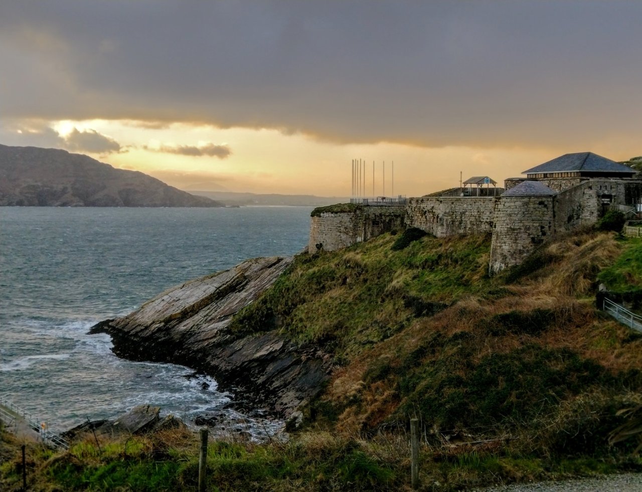 sunset beside fort dunree 